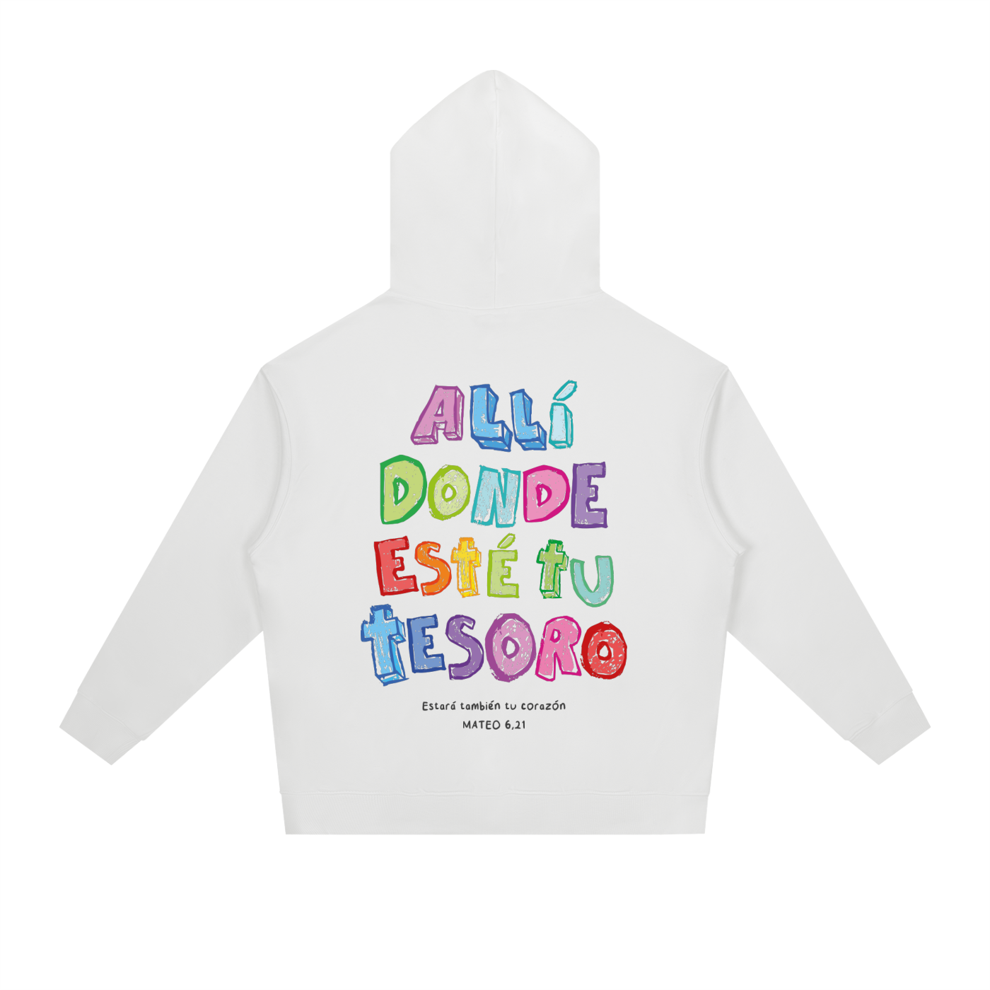 Hoodie "Tu Tesoro y Corazón" Blanca | Hosanna