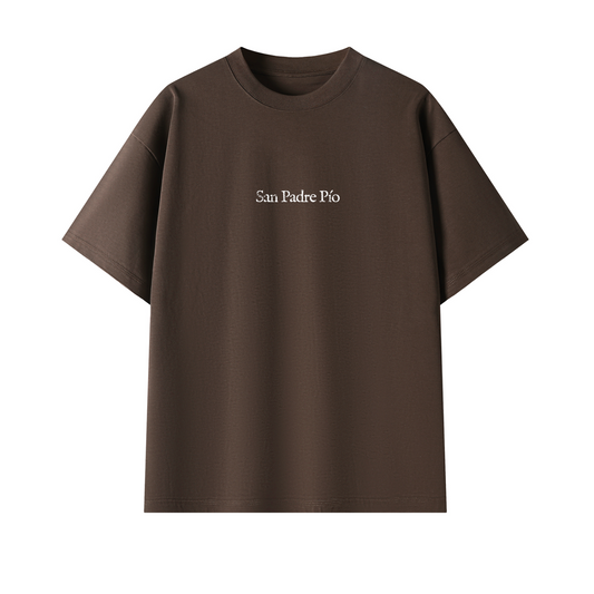 Playera "Padre Pío" Chocolate | Hosanna