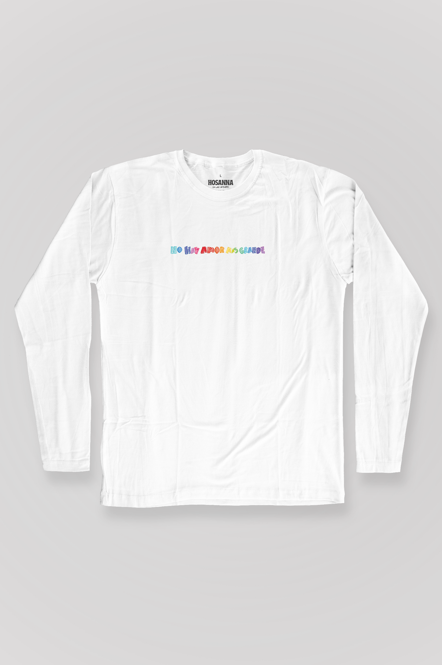 Playera manga larga DAR LA VIDA POR LOS AMIGOS Joyful Letters