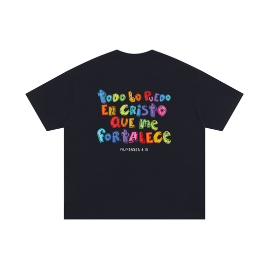 Playera "Todo lo Puedo en Cristo"  Negra | Hosanna