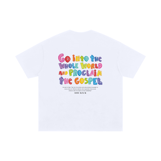 Playera "Go Into The Whole World" Blanca | Hosanna