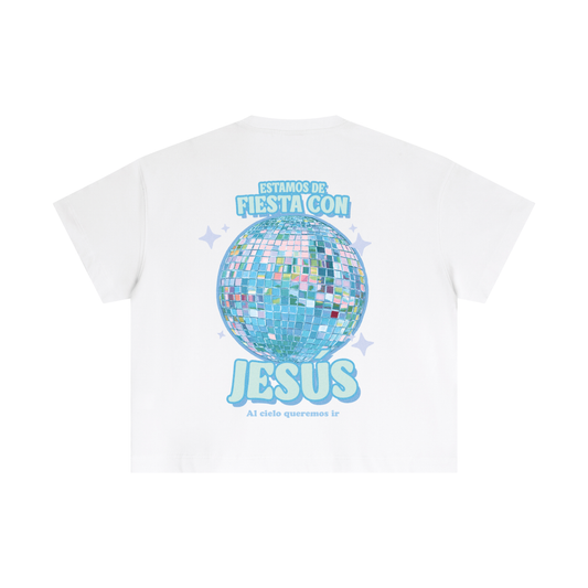 Boxy T-shirt "We want to go to heaven" | Hosanna
