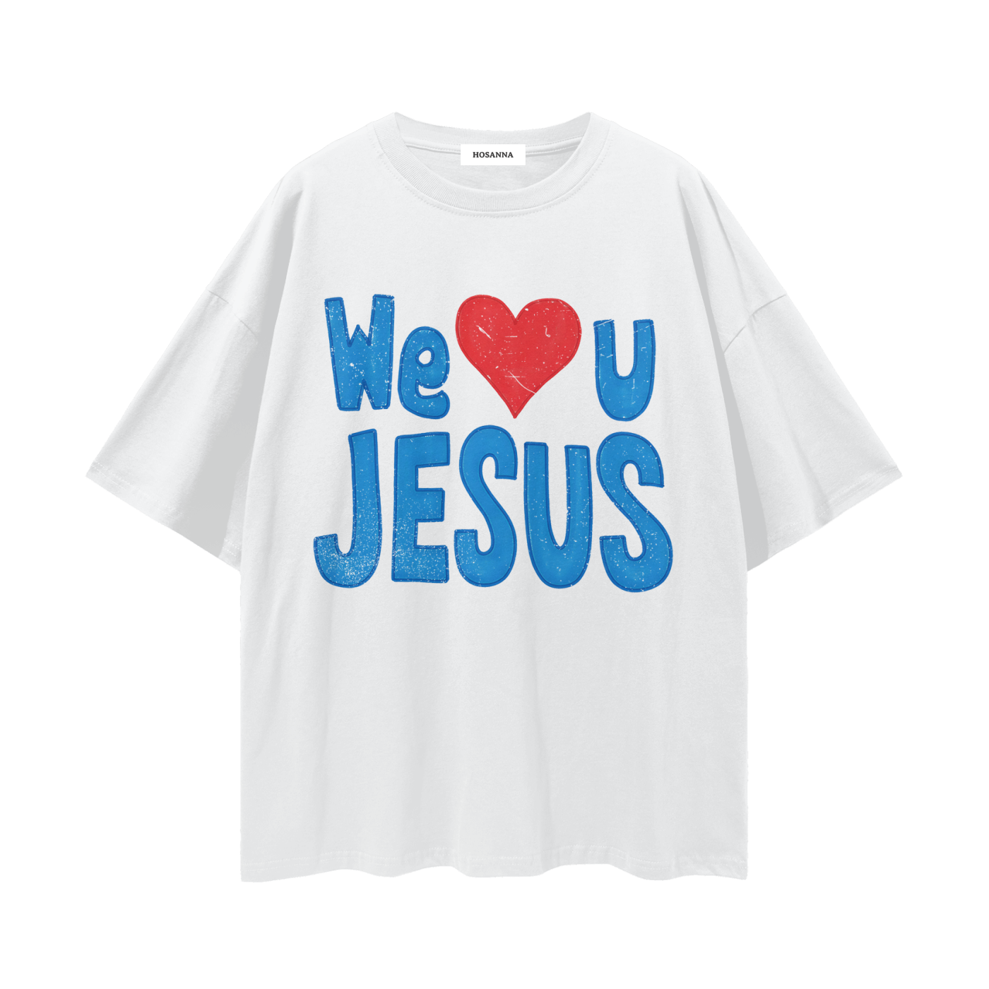Playera "We Love U Jesus" Blanca | Hosanna