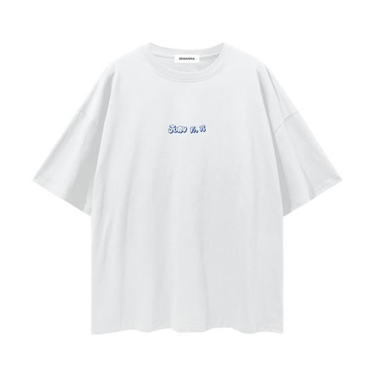 "If the World Hates Them" T-shirt, white and blue | Hosanna