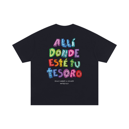Playera "Tu Tesoro y Corazón" Negra | Hosanna