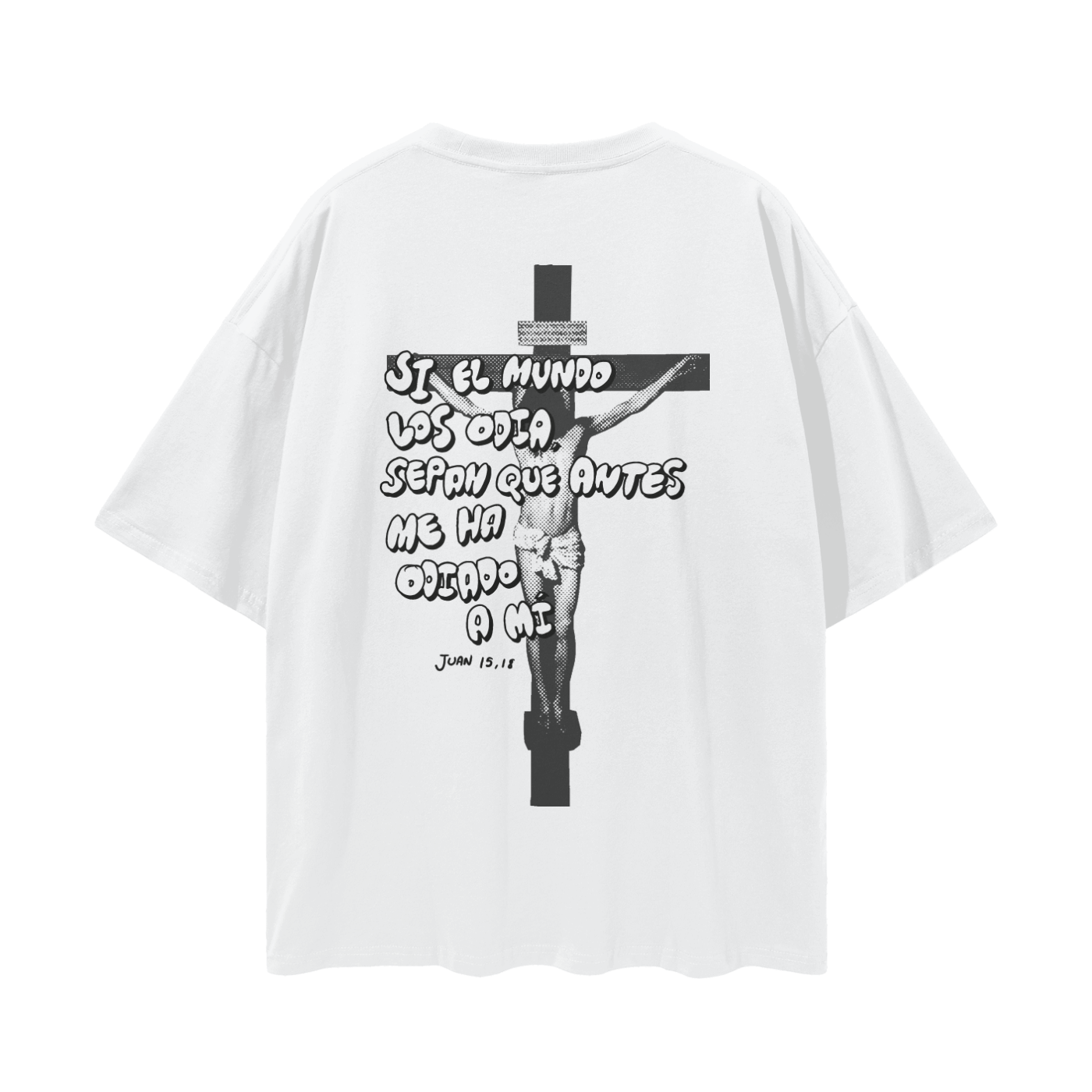 Playera "Si el Mundo los Odia" Blanca y negro  | Hosanna