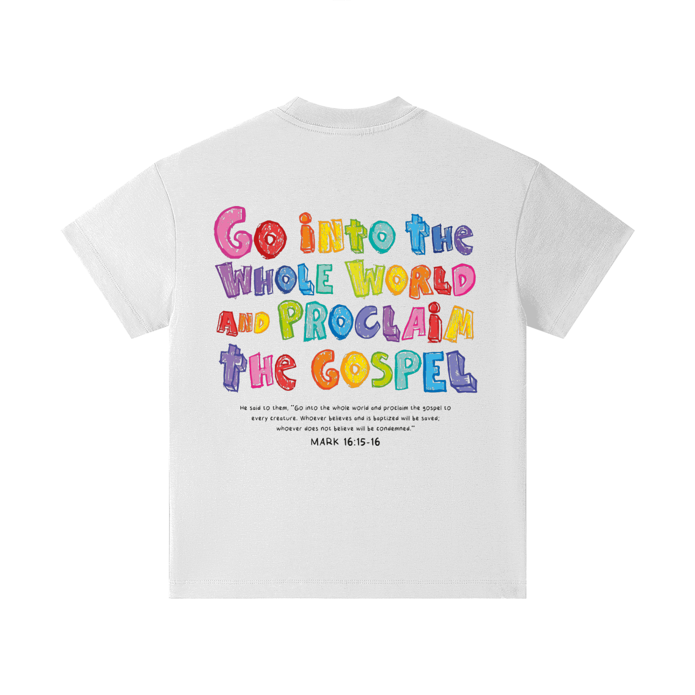 Playera Roots "Go Into The Whole World" Blanca - Niños | Hosanna