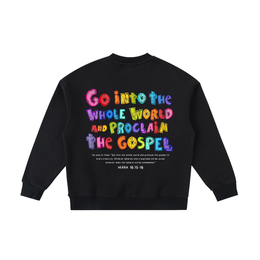 Sudadera Roots "Go Into The Whole World" Negra - Niños | Hosanna