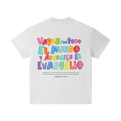 Playera Roots "Vayan por todo el Mundo" Blanca - Niños | Hosanna