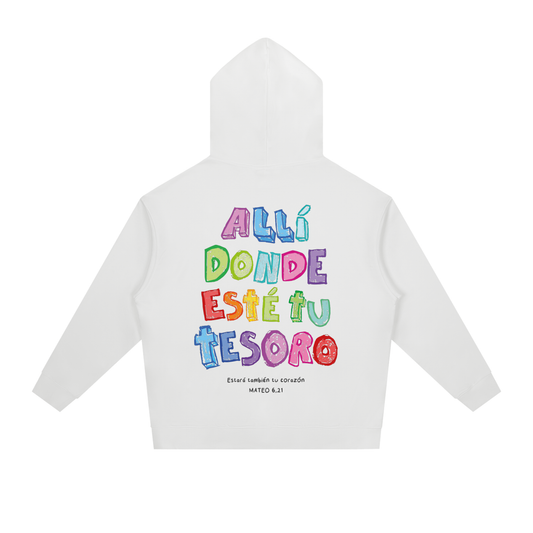 Hoodie "Tu Tesoro y Corazón" Blanca | Hosanna