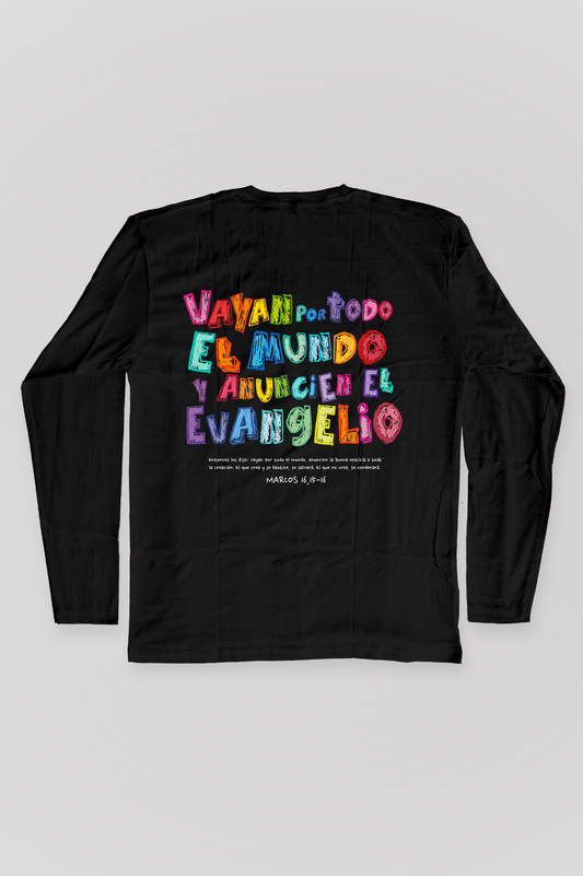 Playera manga larga VAYAN POR TODO EL MUNDO Joyful Letters