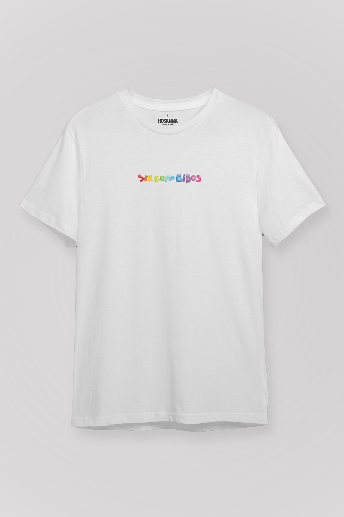 Playera SER COMO NIÑOS Joyful Letters