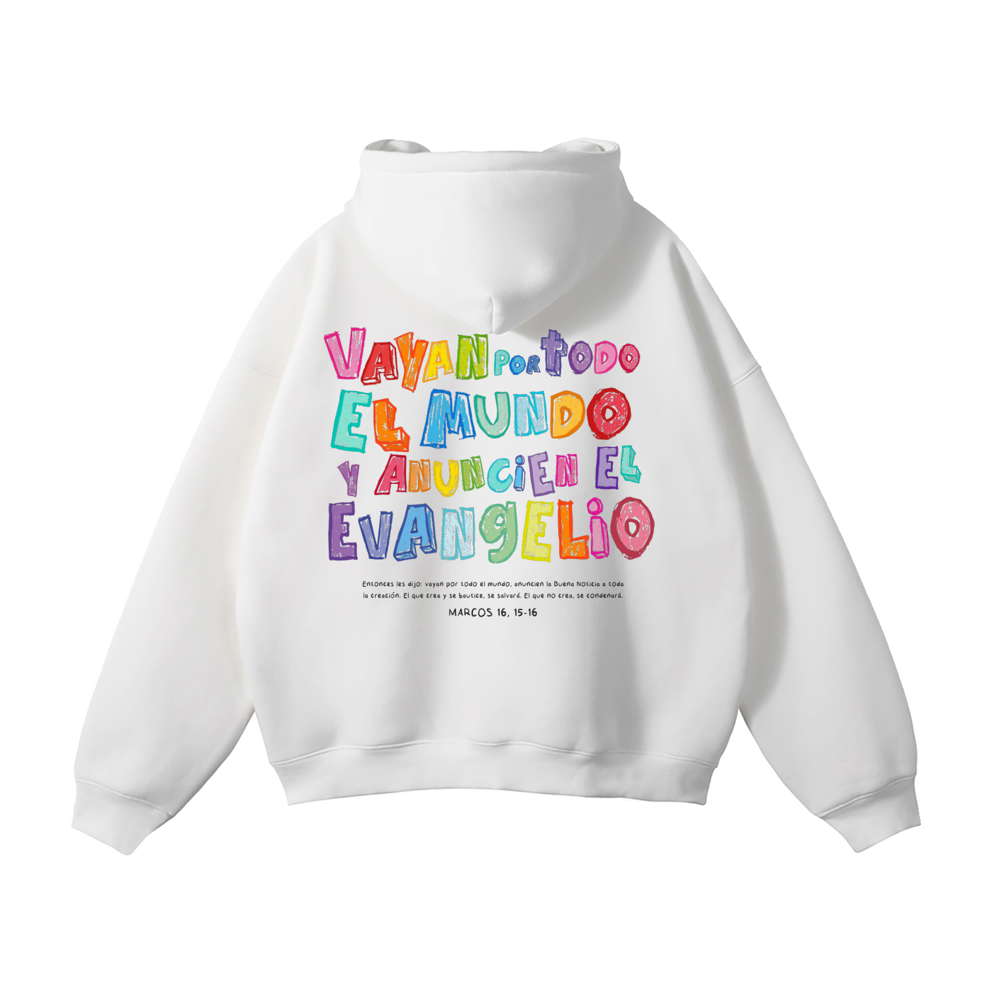 Hoodie "Vayan por todo el Mundo" Blanca | Hosanna