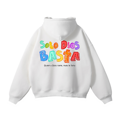 Hoodie "Solo Dios Basta" Blanca | Hosanna