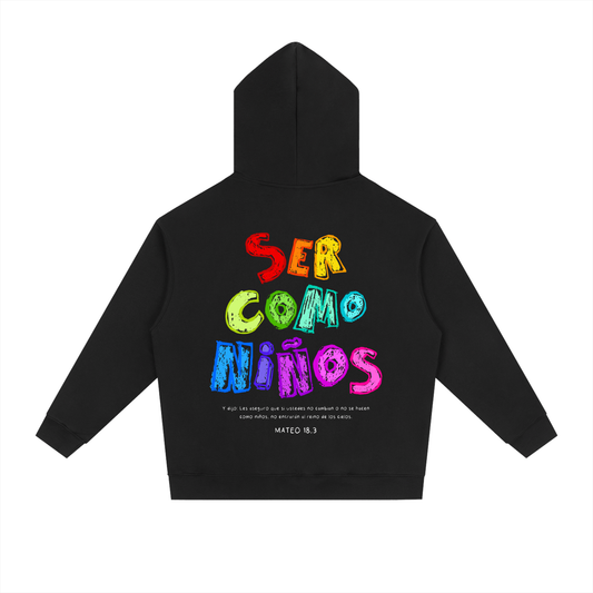 Hoodie "Ser como Niños" Negra | Hosanna