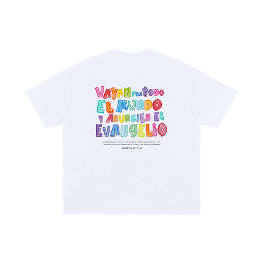 Playera "Vayan por todo el Mundo" Blanca | Hosanna