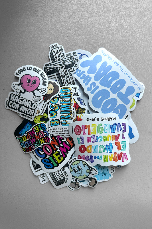 Paquete de 10 + 10 stickers HOSANNA - chicos y grandes