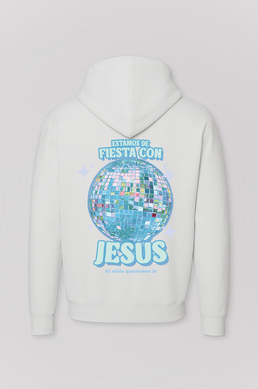 Hoodie con cierre  ESTAMOS DE FIESTA CON JESÚS